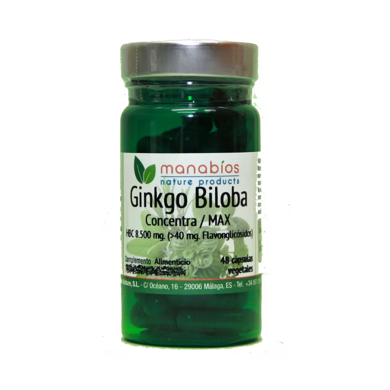 Ginkgo Biloba MAX 48 cápsulas vegetales 8500mg. Manabios